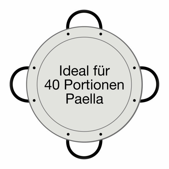 Paella-Pfanne Stahl poliert Ø 80 cm mit 4 Griffen 