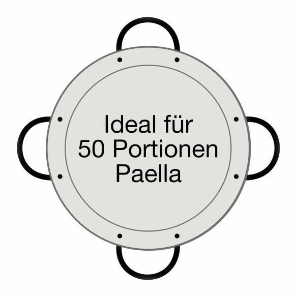 Paella-Pfanne Stahl poliert Ø 90 cm mit 4 Griffen