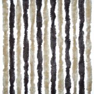 Chenille-Flauschvorhang dunkelbraun/beige