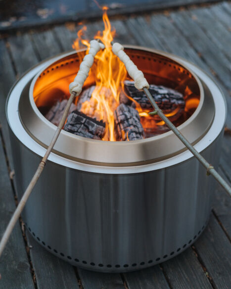 Solo Stove  Yukon 2.0 mit Standfuß Ø 68,5 cm Edelstahl Feuerschale XXL inkl. Anzünder